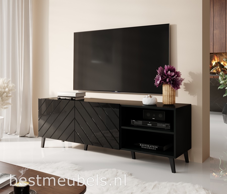 ANZI 150cm Tv-meubel Zwart , tv kast