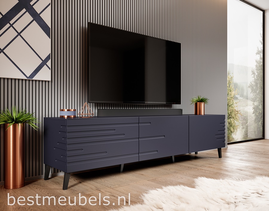 ruw vertrouwen Ultieme NEMI TV-meubel 186cm Donker Blauw ( MAT )