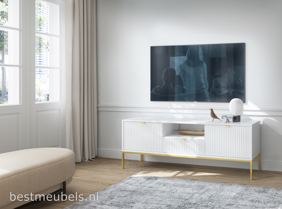 norg tv-kast wit met goud best meubels