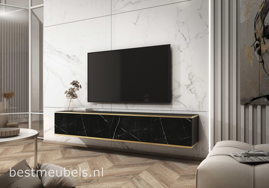 OTERLO TV-meubel 175cm marmer-look , Zwevend TV-kast