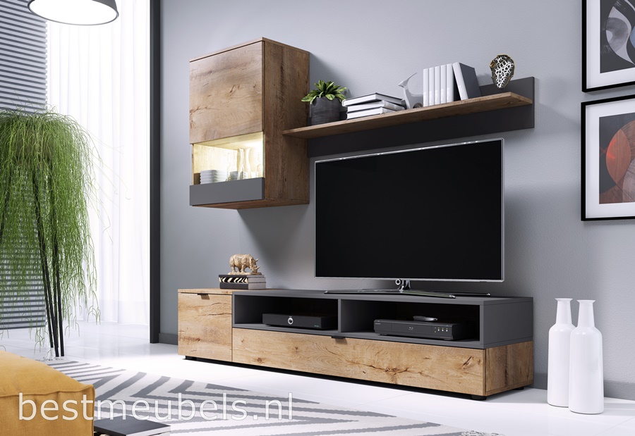 tv-kast nave tv-meubel eiken wotan - grijs