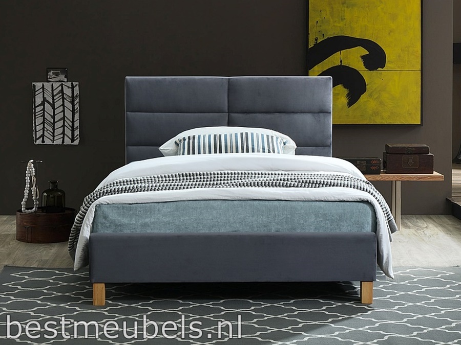 Bed SLEK is een moderne twijfelaar met een stijlvolle look in de kleur grijs.