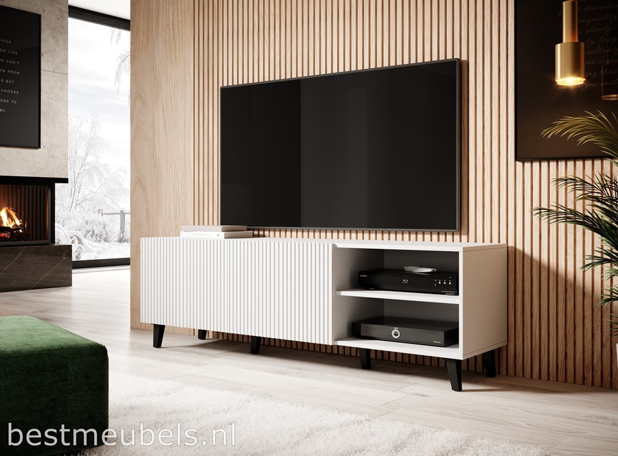 Trendy tv meubel Pravia 150cm , mat wit.