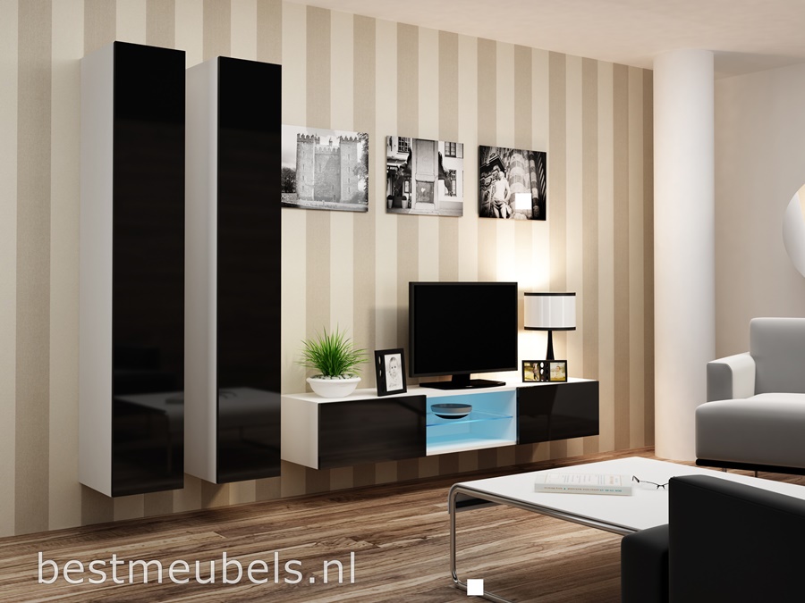 hoge kwaliteit tv-meubel, hangende tv-kast, gratis bezorging, goedkoopste wandmeubel hoogglans wit zwart, design, modern, bestmeubels