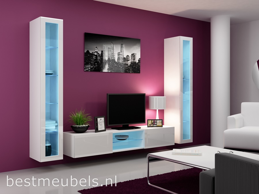 hoge kwaliteit tv-meubel, hangende tv-kast, gratis bezorging, goedkoopste wandmeubel hoogglans grijs, design, modern, vitrinekast met led