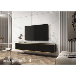 OTERLO TV-meubel 175cm Zwart , Zwevend TV-kast