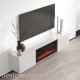 Laren Tv-meubel met elektrische sfeerhaard, Hoogglans Wit 