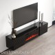 Laren Tv-meubel met elektrische sfeerhaard, Hoogglans Zwart