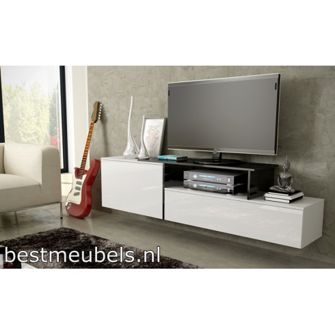 SAVO 3 Zwevend Tv-Meubel , Hoogglans 180cm