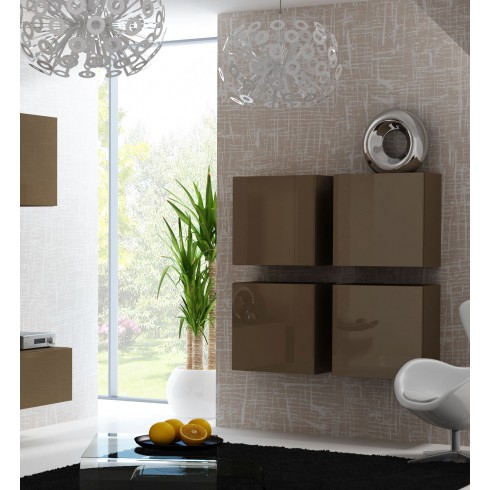 VERDI Zwevend Design Hoogglans Bruin Zwevende badkamermeubels Zwevende meubels-Best