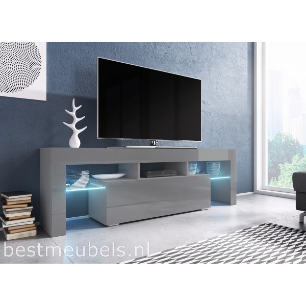 Geschatte Etna over het algemeen TYGO 138 cm Tv-meubel Hoogglans Grijs Tv-kast Direct uit voorraad leverbaar  Home-Best