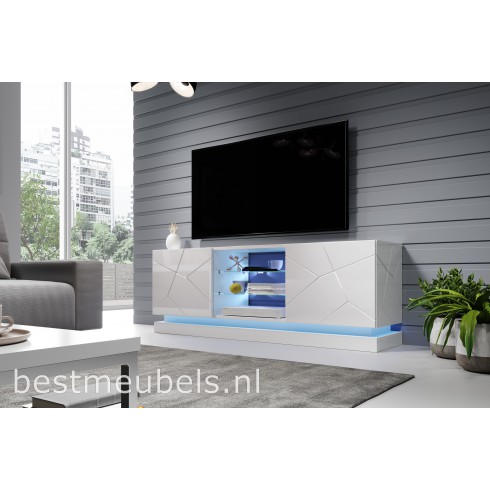 QUINN 160cm Tv-meubel Hoogglans Wit, Tv-kast