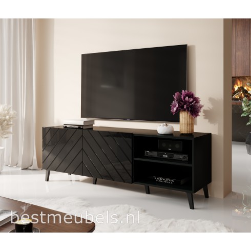 Vernietigen Het koud krijgen Harmonisch ANZI 150cm Tv-meubel Hoogglans Zwart , tv kast