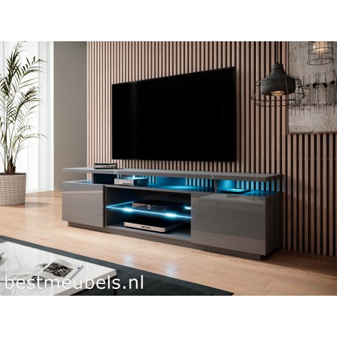 ENNA TV-meubel 180cm, Hoogglans Grafiet