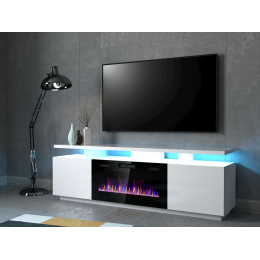 ENNA TV meubel met elektrische sfeerhaard 180cm Wit