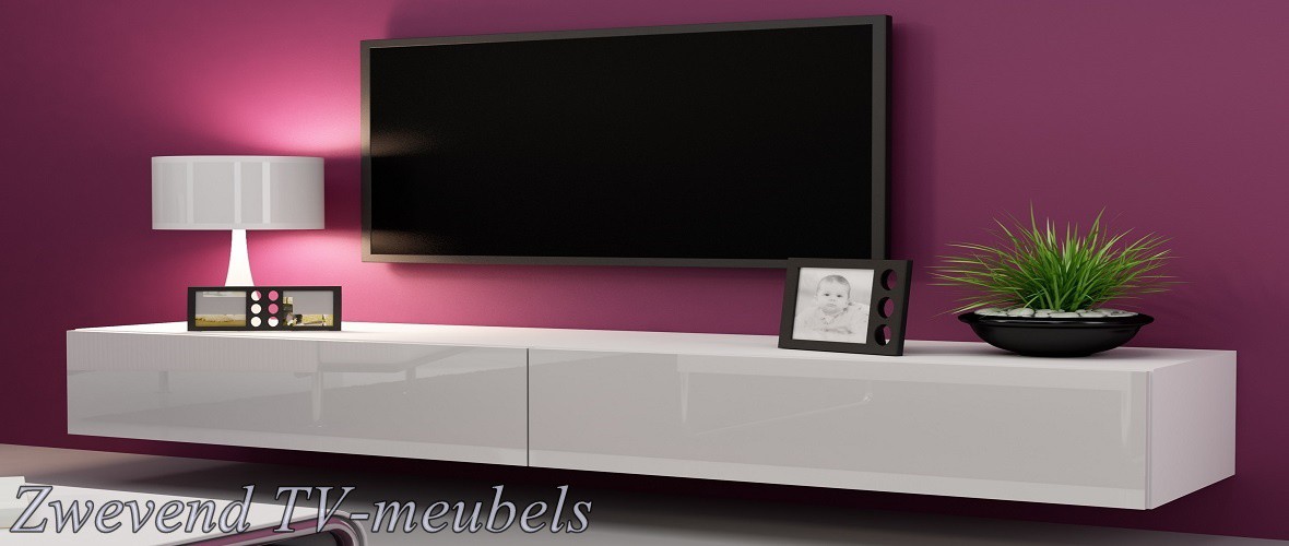 Hoogglans zwart tv-meubel Verdi wandmeubel wit tv-kast goedkoop gratis bezorging